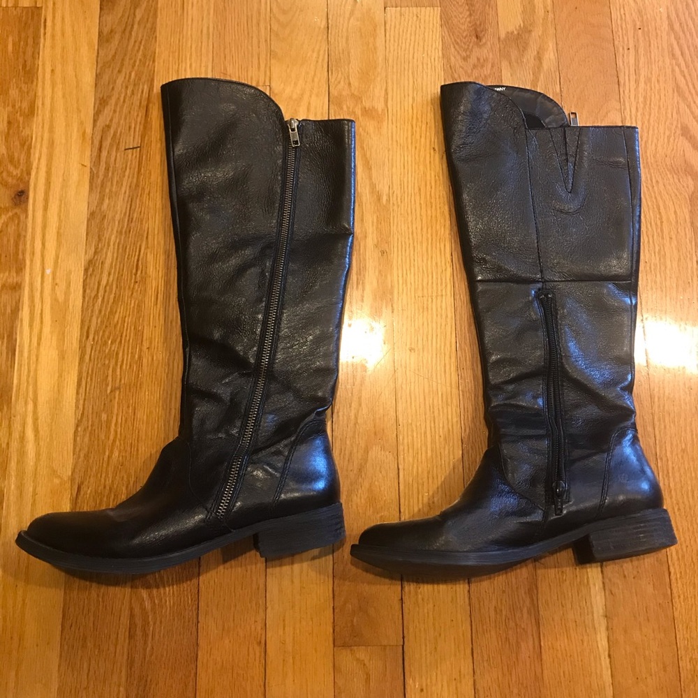 Black leather boots